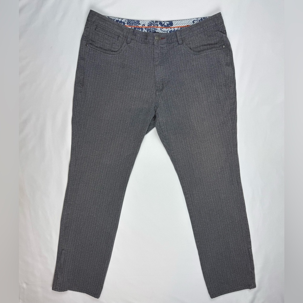 Tommy Bahama Mens Herringbone 5 Pocket Pants 40 x 32 Grey Straight Leg C7